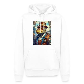 Steampunk Dino 1.3 - Männer Premium Bio Hoodie - Weiß - Vorne - Nico (187cm)