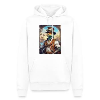 Steampunk Dino 1.9 - Men’s Premium Organic Hoodie - white - Front - Nico (187cm)