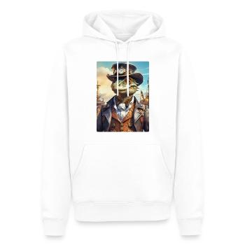 Steampunk Dino 1.18 - Men’s Premium Organic Hoodie - white - Front - Nico (187cm)