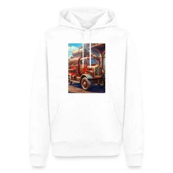 Steampunk Fire Truck 1.4 - Männer Premium Bio Hoodie - Weiß - Vorne - Nico (187cm)