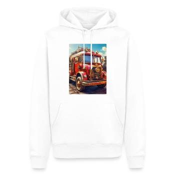 Steampunk Fire Truck 1.23 - Männer Premium Bio Hoodie - Weiß - Vorne - Nico (187cm)