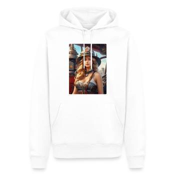 Steampunk Firefighter Woman 1.3 - Männer Premium Bio Hoodie - Weiß - Vorne - Nico (187cm)