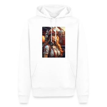 Femme pompier steampunk 1.12 - Sweat à capuche Premium bio Homme - blanc - Devant - Nico (187cm)