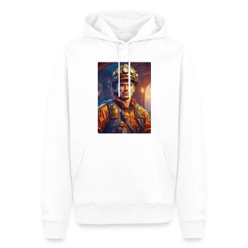 Steampunk Firefighter Man 1.6 - Männer Premium Bio Hoodie - Weiß - Vorne - Nico (187cm)