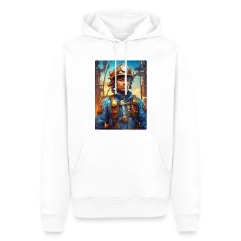 Steampunk Firefighter Man 1.5 - Männer Premium Bio Hoodie - Weiß - Vorne - Nico (187cm)