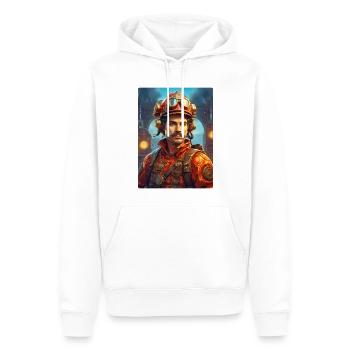 Steampunk Firefighter Man 1.32 - Männer Premium Bio Hoodie - Weiß - Vorne - Nico (187cm)