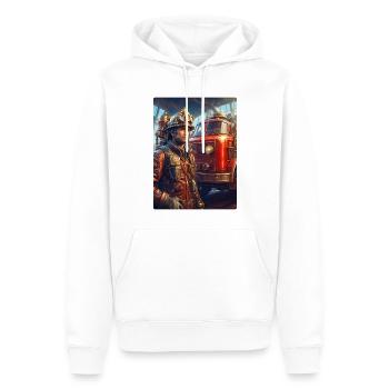 Steampunk Firefighter Man 1.27 - Männer Premium Bio Hoodie - Weiß - Vorne - Nico (187cm)
