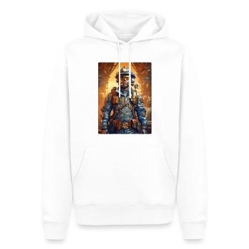 Homme de pompier steampunk 1.20 - Sweat à capuche Premium bio Homme - blanc - Devant - Nico (187cm)