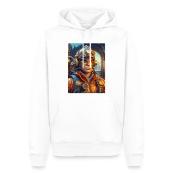 Steampunk Firefighter Man 1.37 - Männer Premium Bio Hoodie - Weiß - Vorne - Nico (187cm)