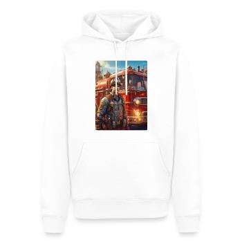Steampunk Firefighter Man 1.40 - Men’s Premium Organic Hoodie - white - Front - Nico (187cm)