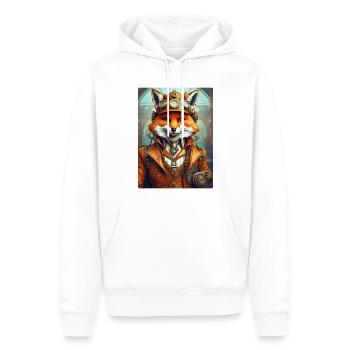Steampunk pompier renard 1.1 - Sweat à capuche Premium bio Homme - blanc - Devant - Nico (187cm)