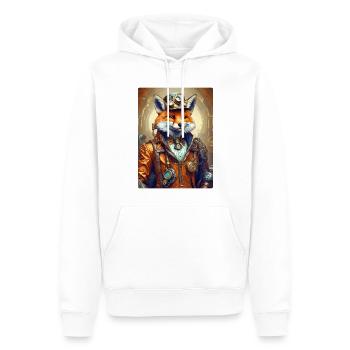 Steampunk Pompier Fox 1.9 - Sweat à capuche Premium bio Homme - blanc - Devant - Nico (187cm)
