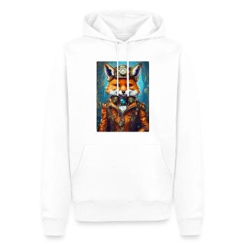 Pompier steampunk renard 1.13 - Sweat à capuche Premium bio Homme - blanc - Devant - Nico (187cm)
