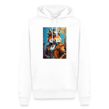 Steampunk Pompier Fox 1.5 - Sweat à capuche Premium bio Homme - blanc - Devant - Nico (187cm)