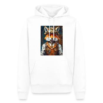 Steampunk pompier renard 1.6 - Sweat à capuche Premium bio Homme - blanc - Devant - Nico (187cm)