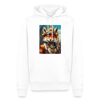 Steampunk Pompier Fox 1.2 - Sweat à capuche Premium bio Homme - blanc - Devant - Nico (187cm)
