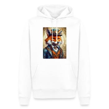 Steampunk Pompier Fox 1.11 - Sweat à capuche Premium bio Homme - blanc - Devant - Nico (187cm)