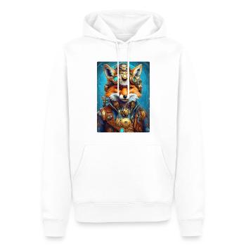 Steampunk Pompier Fox 1.17 - Sweat à capuche Premium bio Homme - blanc - Devant - Nico (187cm)