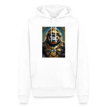 Gorille steampunk 1.7 - Sweat à capuche Premium bio Homme - blanc - Devant - Nico (187cm)