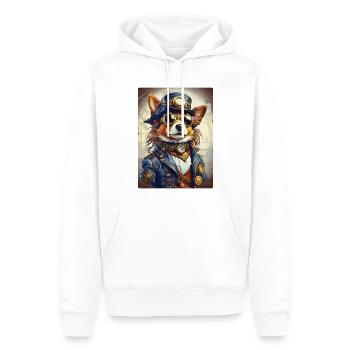 Steampunk Hund 1.3 - Männer Premium Bio Hoodie - Weiß - Vorne - Nico (187cm)