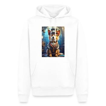 Steampunk Hund 1.4 - Männer Premium Bio Hoodie - Weiß - Vorne - Nico (187cm)