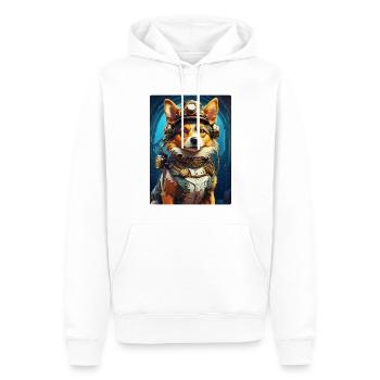 Steampunk Hund 1.13 - Männer Premium Bio Hoodie - Weiß - Vorne - Nico (187cm)