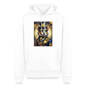 Chien Steampunk 1.6 - Sweat à capuche Premium bio Homme - blanc - Devant - Nico (187cm)