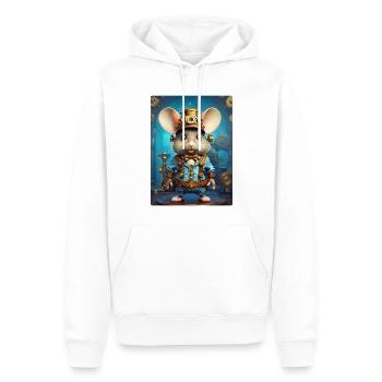 Steampunk Maus 1.5 - Männer Premium Bio Hoodie - Weiß - Vorne - Nico (187cm)
