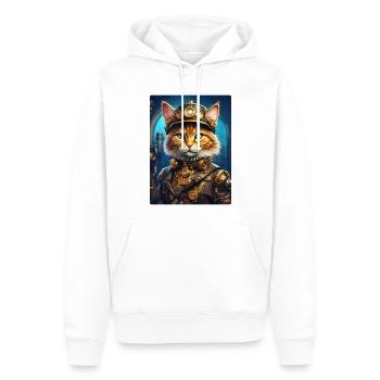 Steampunk Katze 1.3 - Männer Premium Bio Hoodie - Weiß - Vorne - Nico (187cm)