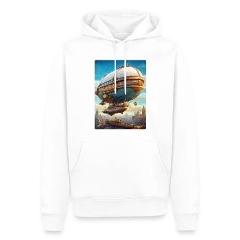 Dirigeable Steampunk 1.1 - Sweat à capuche Premium bio Homme - blanc - Devant - Nico (187cm)
