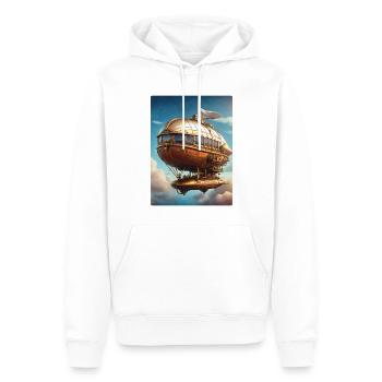 Dirigeable steampunk 1.3 - Sweat à capuche Premium bio Homme - blanc - Devant - Nico (187cm)