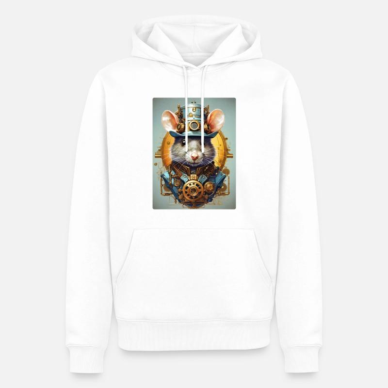 Rat Steampunk 1.5 - Sweat à capuche Premium bio Homme - blanc