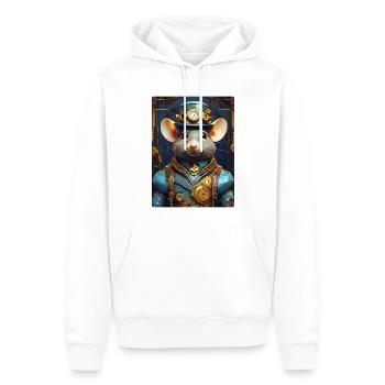 Rat Steampunk 1.16 - Sweat à capuche Premium bio Homme - blanc - Devant - Nico (187cm)