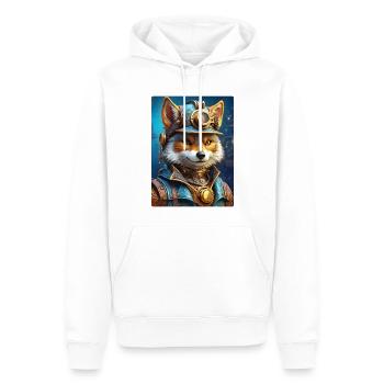 Steampunk Wolf 1.3 - Männer Premium Bio Hoodie - Weiß - Vorne - Nico (187cm)