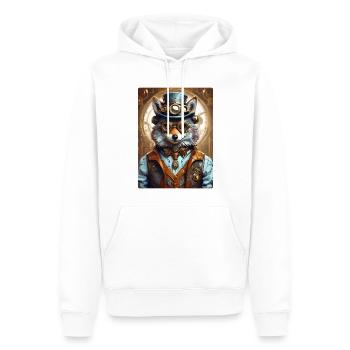 Steampunk Wolf 1.5 - Männer Premium Bio Hoodie - Weiß - Vorne - Nico (187cm)