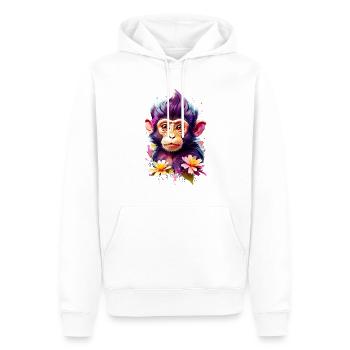Affe Monkey V1 24 19 - Männer Premium Bio Hoodie - Weiß - Vorne - Nico (187cm)