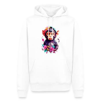Monkey Monkey V1 24 16 - Men’s Premium Organic Hoodie - white - Front - Nico (187cm)
