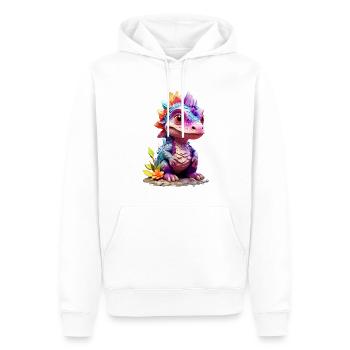 Dino Dinosaure V1 24 06 - Sweat à capuche Premium bio Homme - blanc - Devant - Nico (187cm)