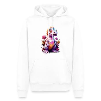 Dino Dinosaure V1 24 04 - Sweat à capuche Premium bio Homme - blanc - Devant - Nico (187cm)