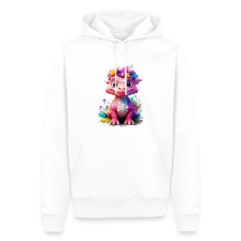 Dino Dinosaurier V1 24 09 - Männer Premium Bio Hoodie - Weiß - Vorne - Nico (187cm)
