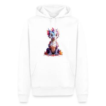 Drache Dragon V1 24 08 - Männer Premium Bio Hoodie - Weiß - Vorne - Nico (187cm)