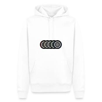 Reifenmischungen - Männer Premium Bio Hoodie - Weiß - Vorne - Nico (187cm)