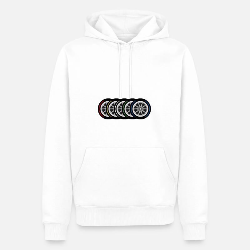Composés de pneus - Sweat à capuche Premium bio Homme - blanc