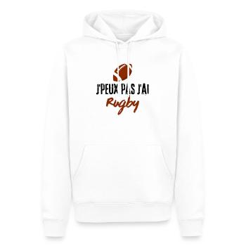 J'peux pas j'ai rugby - Sweat à capuche Premium bio Homme - blanc - Devant - Nico (187cm)