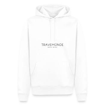 Travemünde, Lübeck, Ostsee, Schleswig-Holstein - Männer Premium Bio Hoodie - Weiß - Vorne - Nico (187cm)