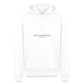 San Francisco, Californie, États-Unis, Golden Gate - Sweat à capuche Premium bio Homme - blanc - Devant - Nico (187cm)