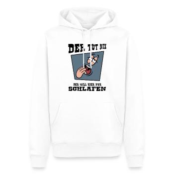 schlafmangel "der tut nix" napping schlafshirt - Männer Premium Bio Hoodie - Weiß - Vorne - Nico (187cm)
