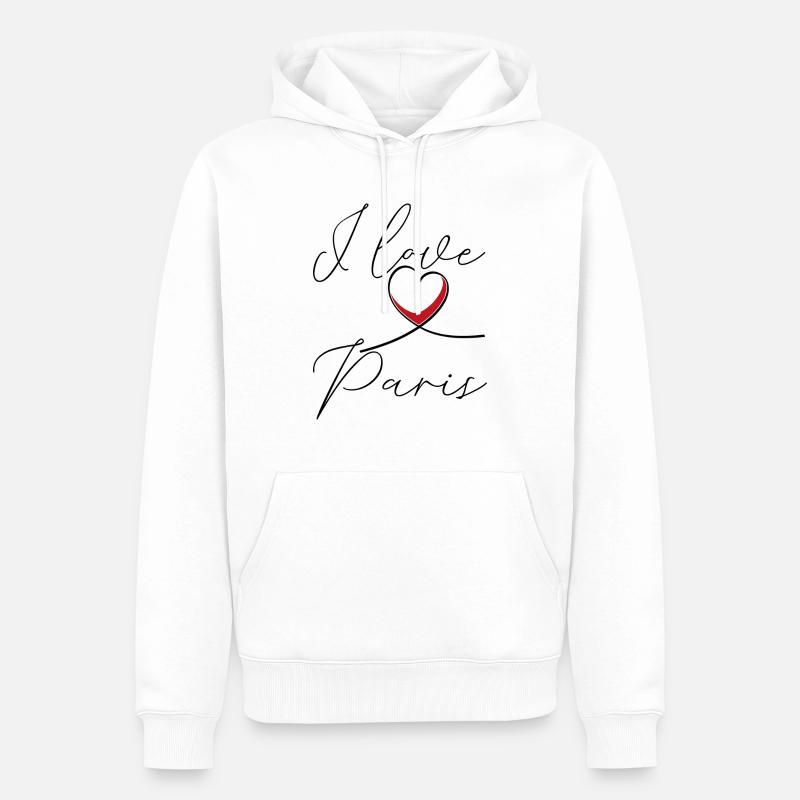 love paris - Sweat à capuche Premium bio Homme - blanc