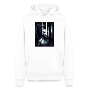 Evil Alien - Men’s Premium Organic Hoodie - white - Front - Nico (187cm)