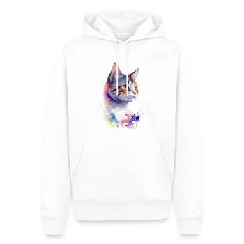 Daisy, die bunte Katze - Männer Premium Bio Hoodie - Weiß - Vorne - Nico (187cm)